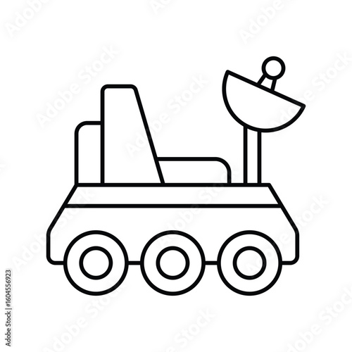 Spaceship  Vector outline illustration style icon. EPS 10 file