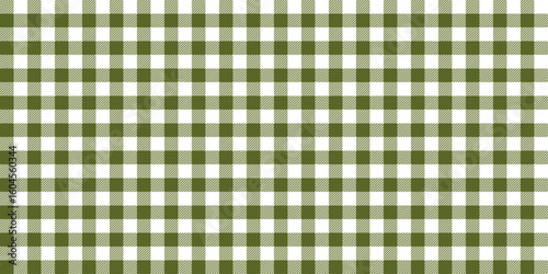 Seamless olive gingham print, checkered pattern. Vichy texture background with solid and hatched squares for fashion, textiles, fabric design, tablecloth, clothing,  wrapping paper.