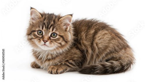 Gorgeous kitty featured on a clean white surface