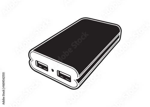 Power Bank Silhouette with Dual USB Ports for Fast Charging.