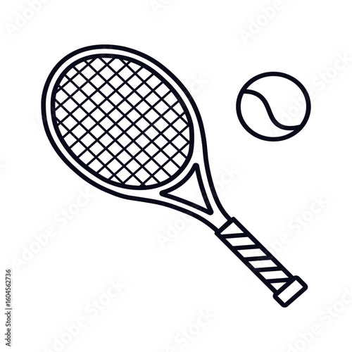 tennis racket and ball