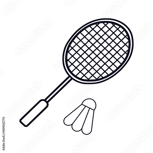 badminton racket and shuttlecock