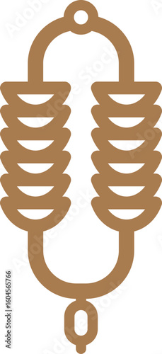 Flat style electrical insulator icon in brown line art.