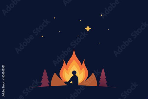 campfire under night stars