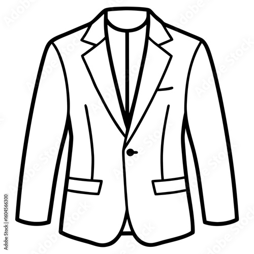 Outline drawing of a classic tailored suit jacket