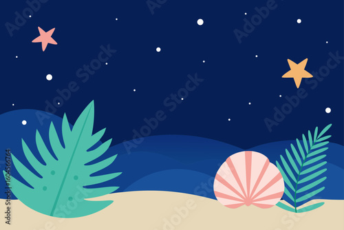 starry sky on sand bright stars above beach
