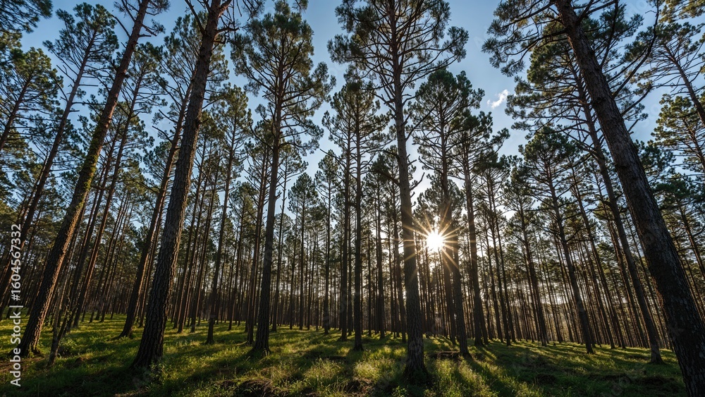 Lush evergreen forest within a designated conservation area Lush evergreen forest within a designated conservation area