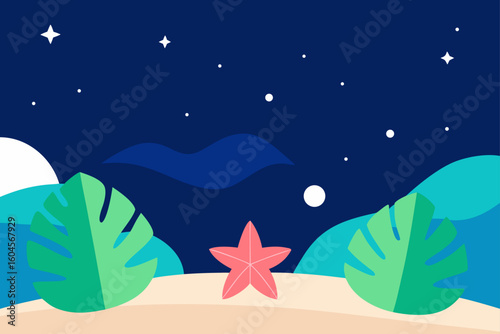 starry sky on sand bright stars above beach