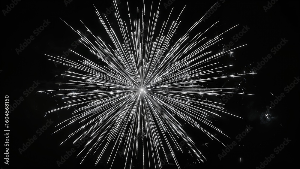 Obraz premium Abstract Firework Pattern in Grayscale