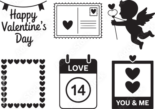 Valentine's Calendar Clipart | February 14 Love SVG PNG