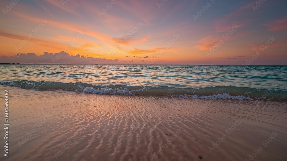 Obraz premium Soak in the quiet beauty of dusk by the sea
