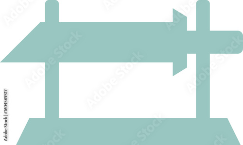 Flat stye sword holder icon in teal color.