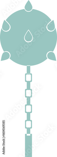 Flat style flail weapon icon in teal color.