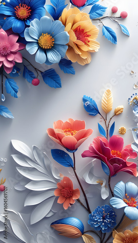 High definition, commercially valuable, expertly composed digital floral wallpaper images, featuring stunning and visually appealing designs, with vibrant colors, intricate details, and a harmonious b