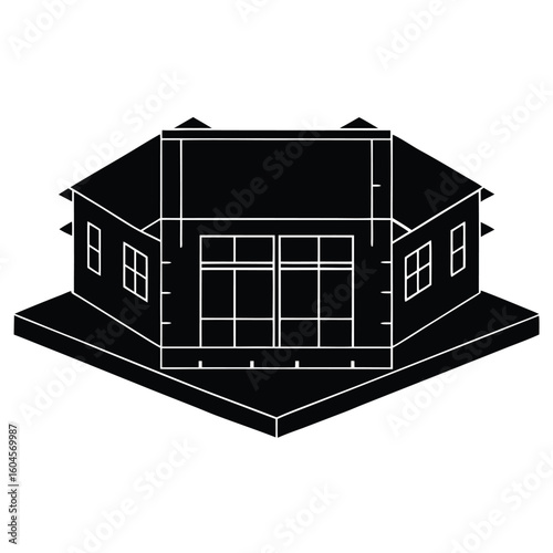 Interior designer element isolated blueprint on white background