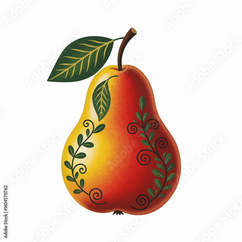 Folk Art Simple Pear