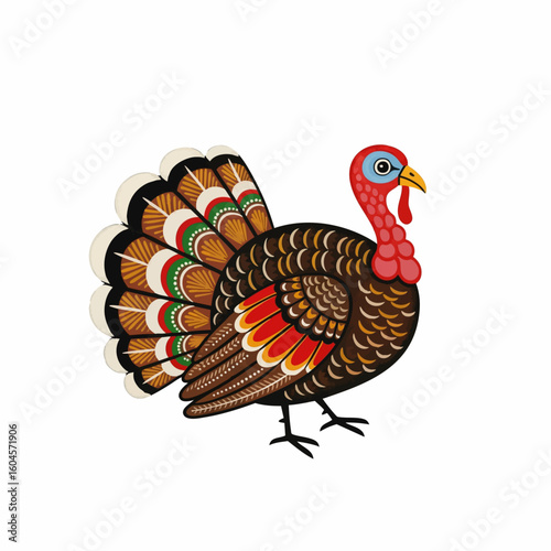 Folk Art Simple Turkey Bird