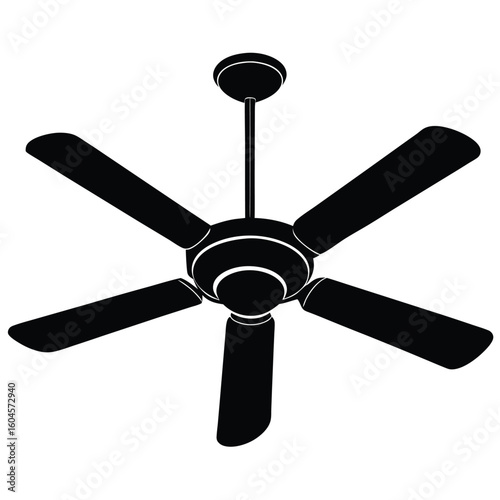 Interior designer element isolated ceiling fan on white background