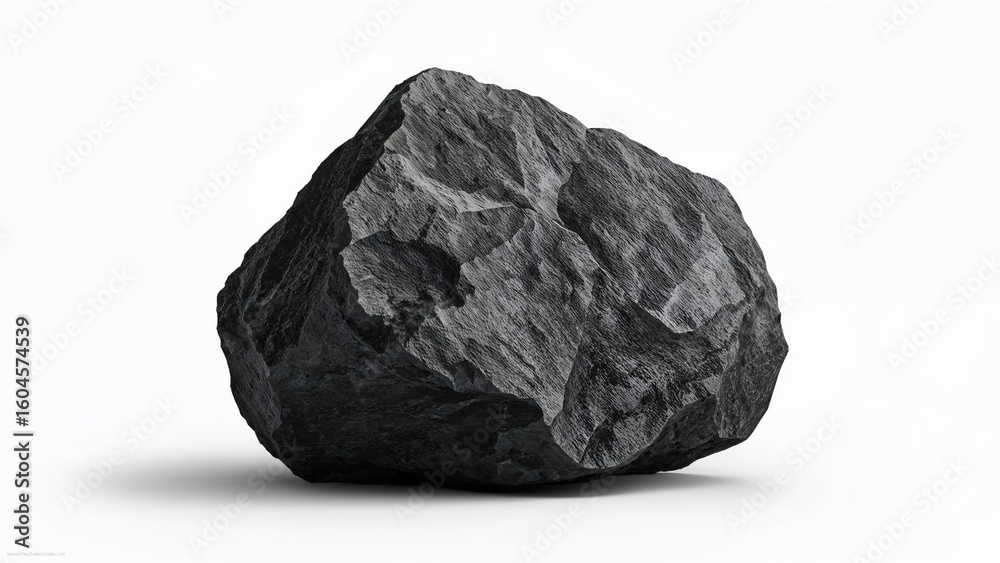 Obraz premium Basalt stone separated on a plain backdrop