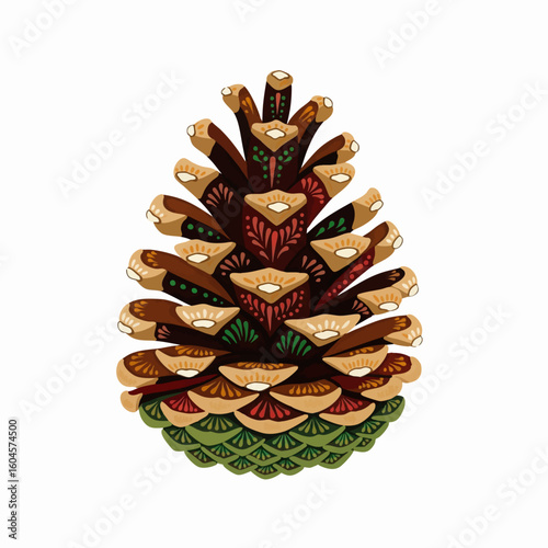 Folk Art Simple Pinecone