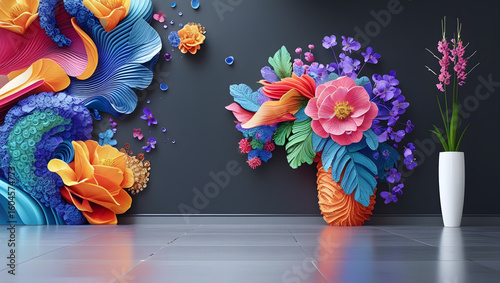 High definition, commercially valuable, expertly composed digital floral wallpaper images, featuring stunning and visually appealing designs, with vibrant colors, intricate details, and a harmonious b