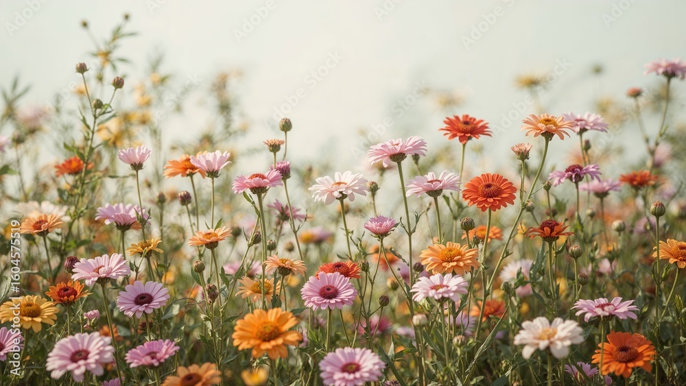 Obraz premium Backdrop Featuring Blossoms and Nature