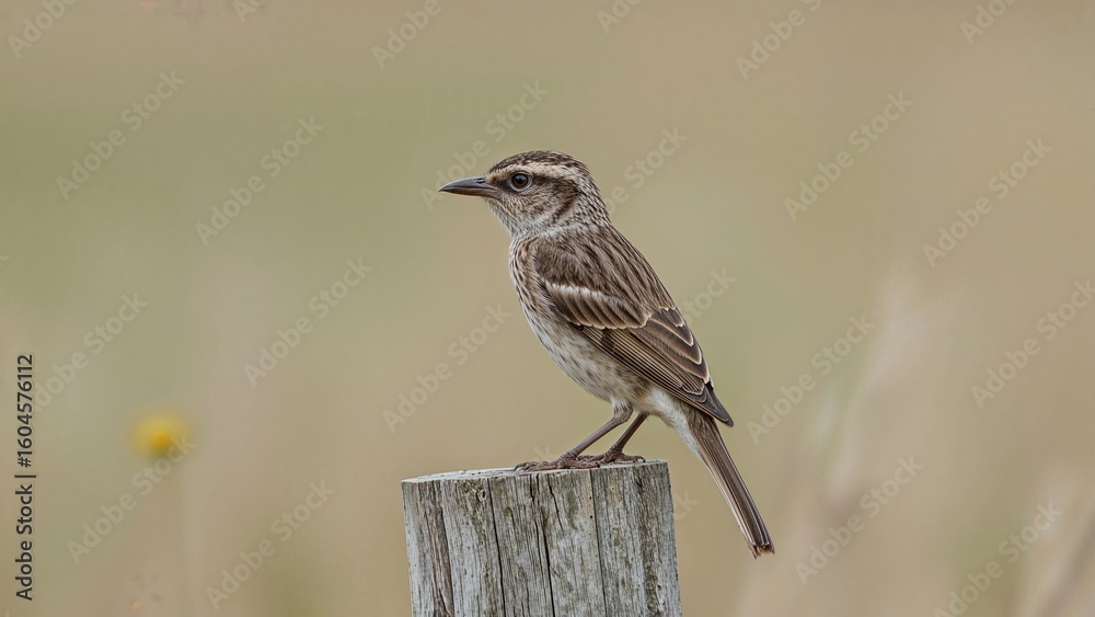 Obraz premium A Wryneck Bird Sitting on a Post
