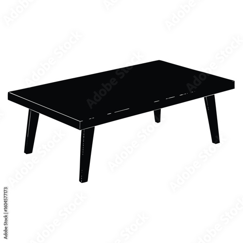 Interior designer element isolated coffee table on white background