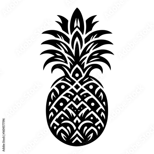Ornate Black and White Pineapple Design