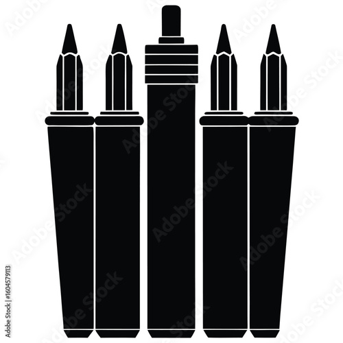 Interior designer element isolated color pen set on white background