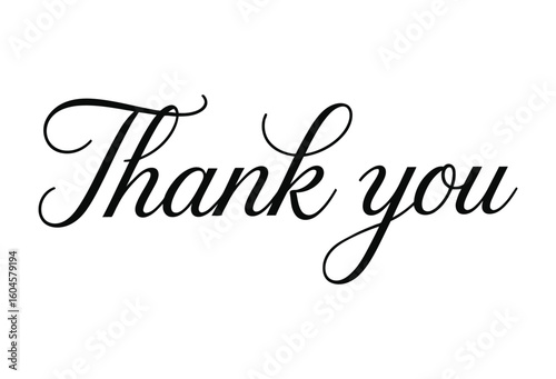 Elegant Calligraphy Thank You Text Design for Cards and Greetings