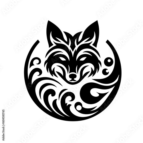 Wallpaper Mural Stylized Black Fox Tribal Tattoo Design Torontodigital.ca