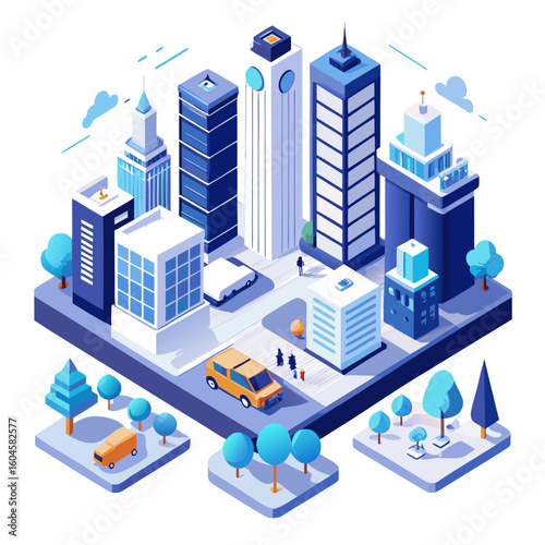 vector isometric city