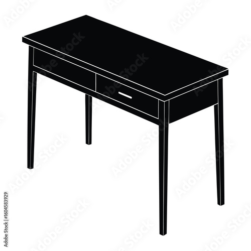 Interior designer element isolated desk on white background