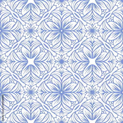 Ornement décoratif Motif floral abstrait Etoile Fleur de style Papier Peint