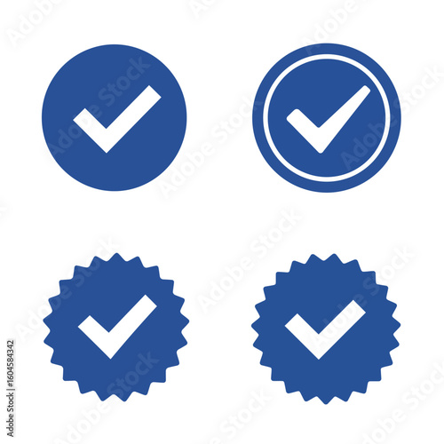 A Collection of Blue Checkmark Icons Representing Verification Approval and Authentication Across Various Digital Platforms and Services with Different Border Styles
