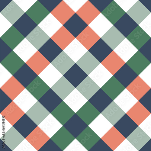 Checkered plaid seamless pattern background.