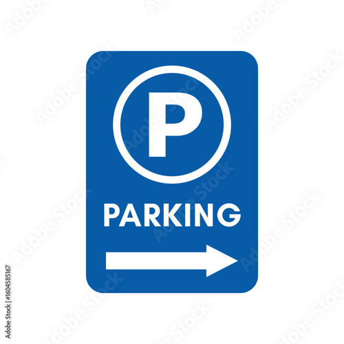 Flat vector parking icon with letter P