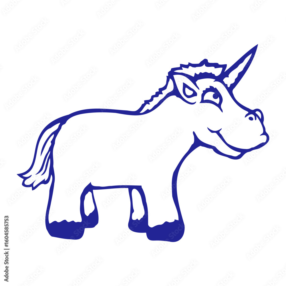Fototapeta premium Unicorn Pink Funny Smile Grinning Cartoon Comic