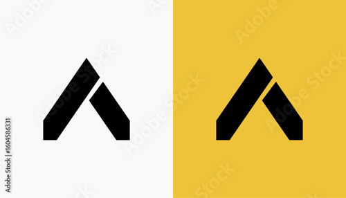 Abstract letter A logo for negative videotape film play vector template