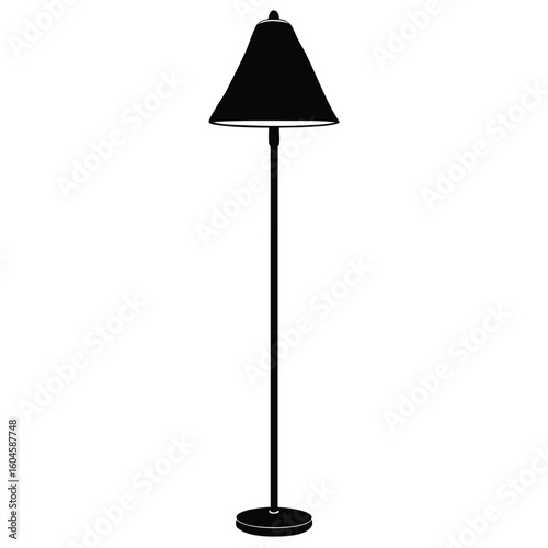Interior designer element isolated floor lamp on white background