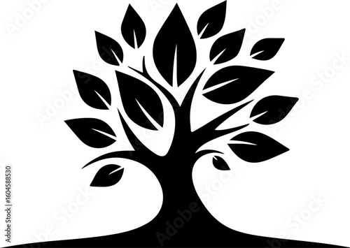"Silhouettes of Nature: Stylized Trees and Tropical Vibes"