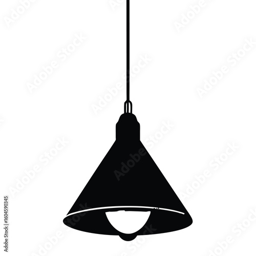 Interior designer element isolated hanging light on white background