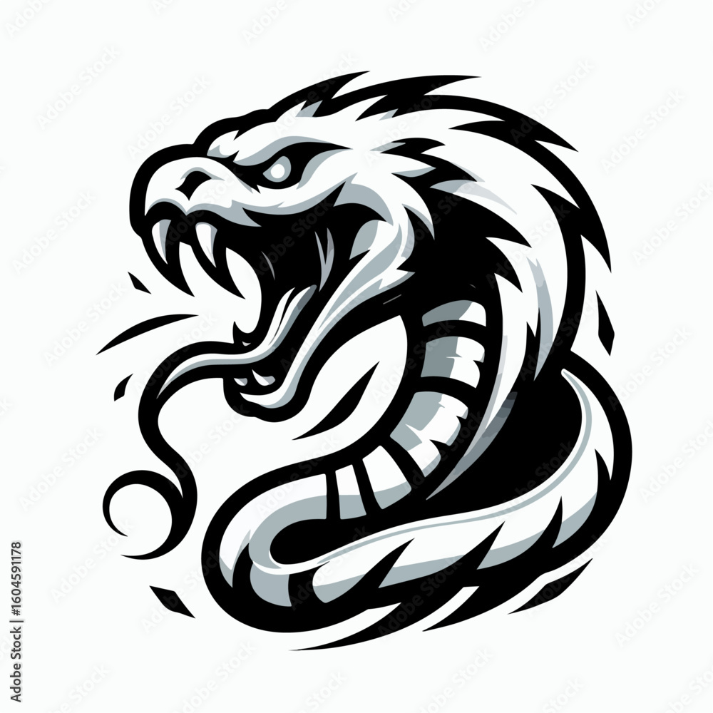 Fototapeta premium illustration of a vacious snake