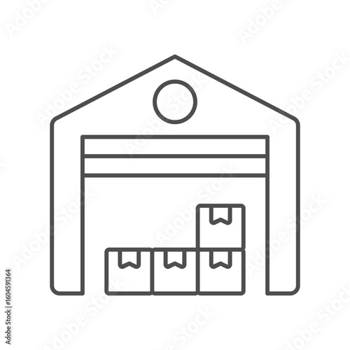 Warehouse thinline icon , vector, pixel perfect, illustrator file 
