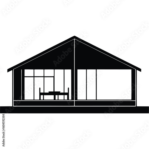Interior designer element isolated interior elevation drawing on white background