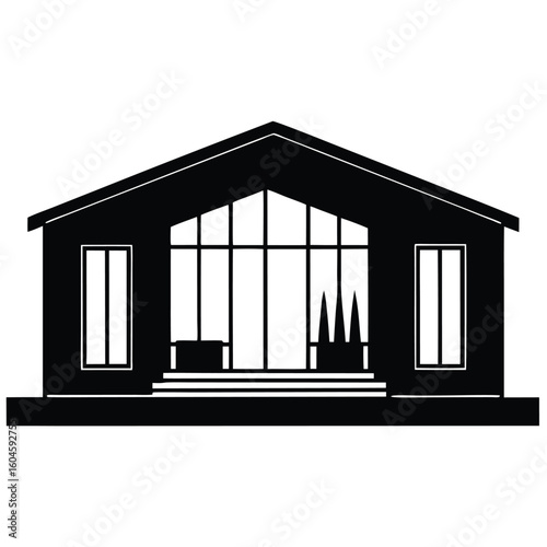 Interior designer element isolated interior elevation drawing on white background
