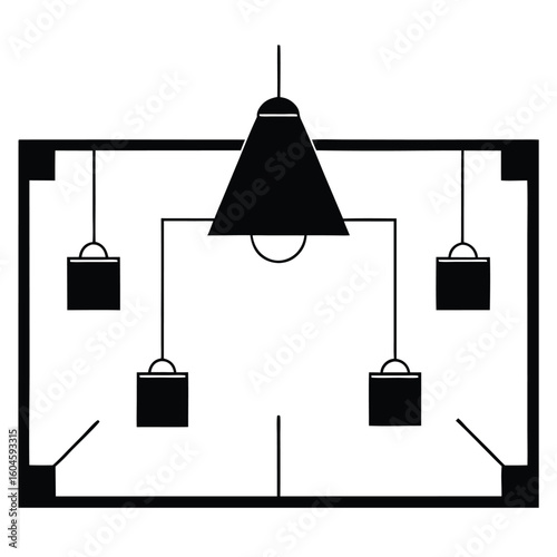 Interior designer element isolated interior lighting plan on white backgroun