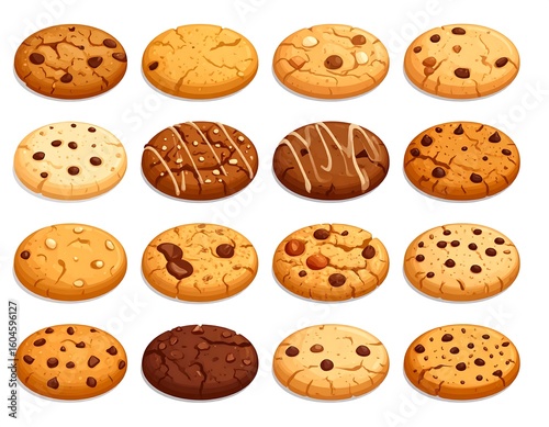 Assorted cookies in various flavors