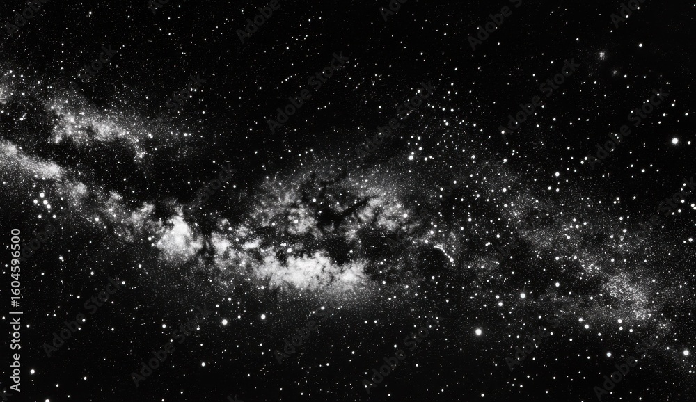 Obraz premium A Dazzling View of the Cosmos: Stellar Clouds and Distant Galaxies Illuminate the Universe with a Spectacular Display of Stars in a Dark Expanse of Space